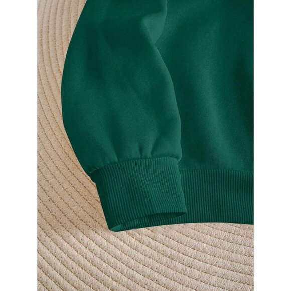 ⚡Women Dark Green Chicago Imported Graphic Crewneck Long Sleeve Sweatshirt - Picture 3 of 5